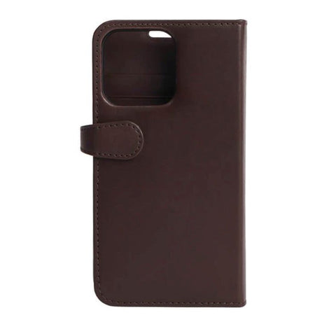 iPhone 13 Pro Buffalo 2-in-1 Wallet Genuine Leather Magnet Wallet Case - Brown