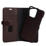 iPhone 13 Pro Buffalo 2-in-1 Wallet Genuine Leather Magnet Wallet Case - Brown