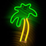 NEOLIA LED Neon Sign - Green and Yellow Light w. Palm