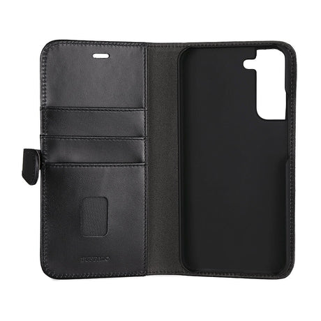 Samsung Galaxy S22+ (Plus) Gear Buffalo Wallet Genuine Leather Magnet Wallet Case - Black