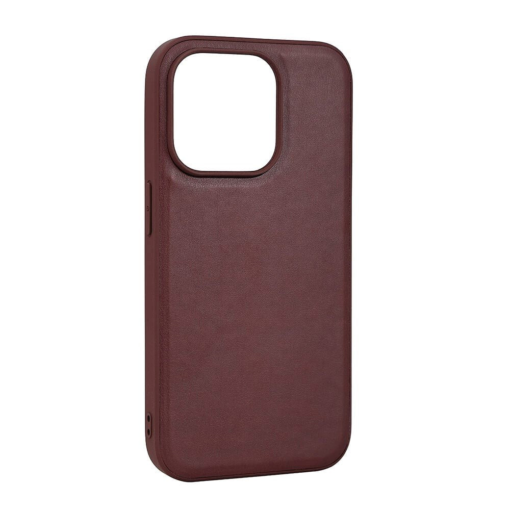 iPhone 15 Pro Buffalo Faux Leather Case - MagSafe Compatible - Brown