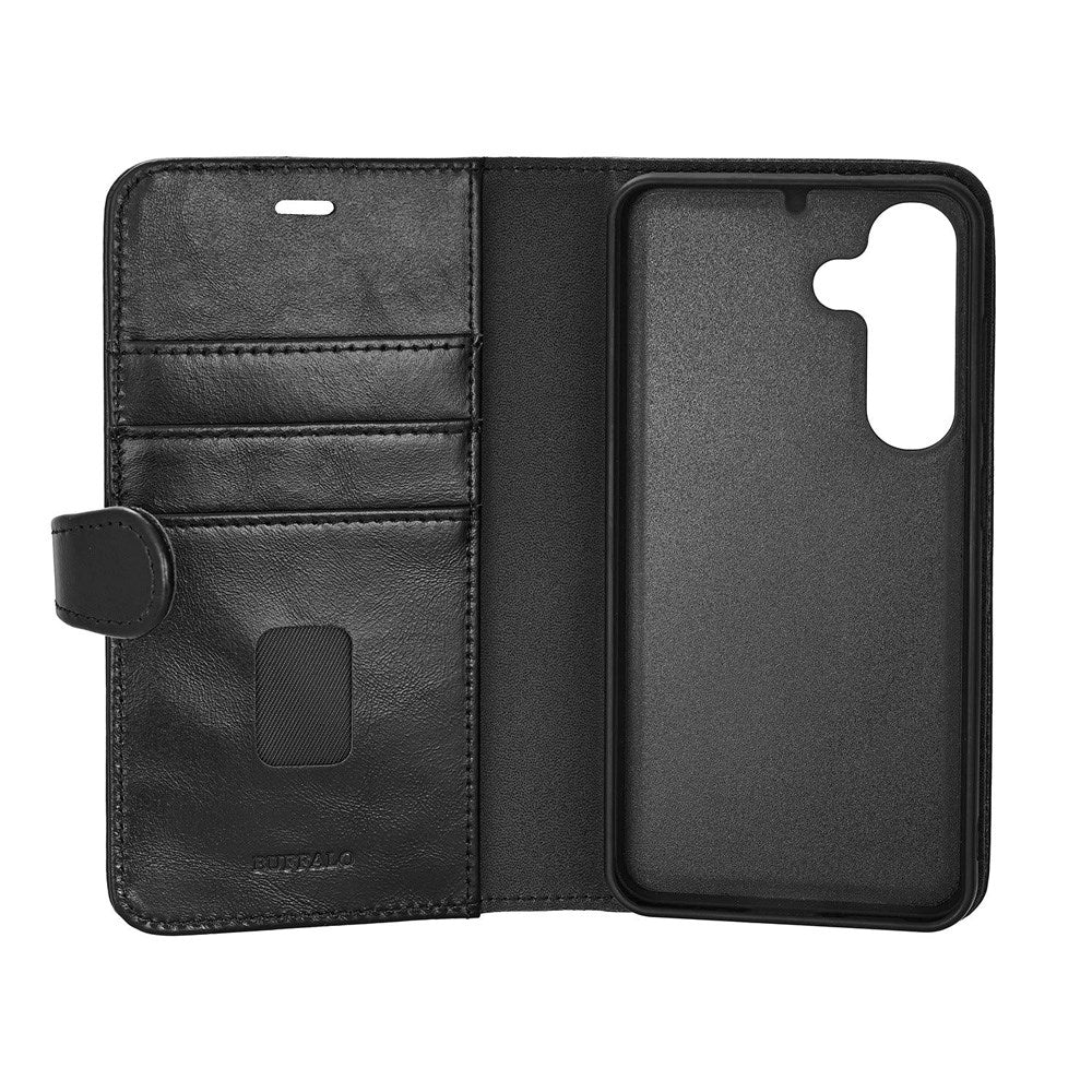 Samsung Galaxy S25 GEAR Buffalo 2-in-1 Wallet Real Leather Magnet Flip Case with Wallet - Black