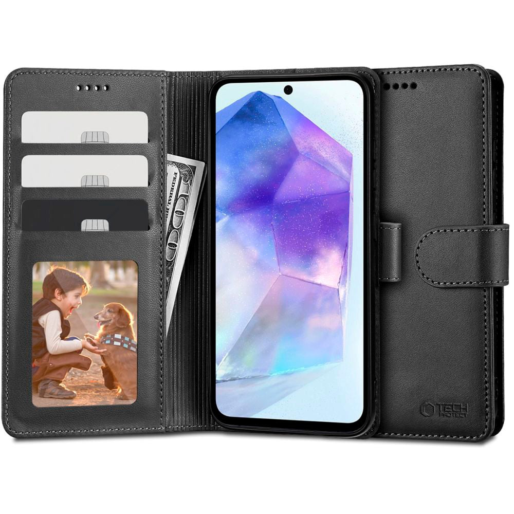 Samsung Galaxy A55 (5G) Tech-Protect Flip Case with Wallet - Black