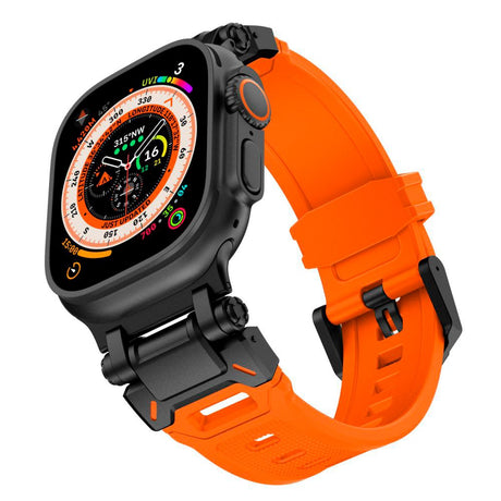 Tech-Protect Apple Watch (42/44/SE/45/46/49mm) Delta Pro Silicone Strap - Black / Orange