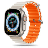 Tech-Protect Apple Watch (42/44/SE/45/46/49mm) Iconband Pro Silicone Strap - Beige / Orange