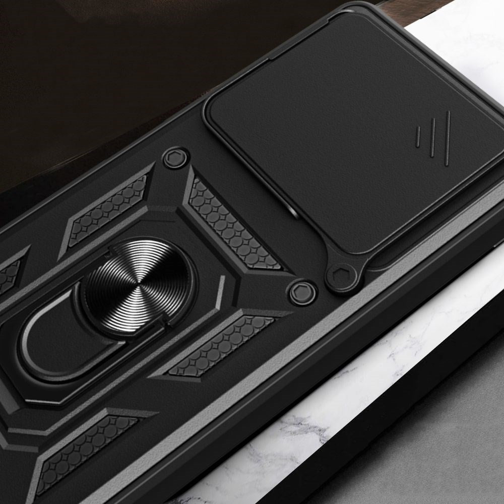 Xiaomi Redmi 13 Tech-Protect Camshield Case with Magnetic Ring & Stand Function - Black