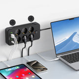 Tech-Protect Multifunctional Power Strip with 6 x Outlets / 3 x USB-A / 3 x USB-C - 2m - Black