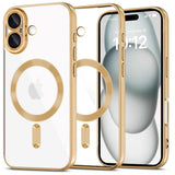 iPhone 16 Tech-Protect Magmat Case - MagSafe Compatible - Transparent / Gold