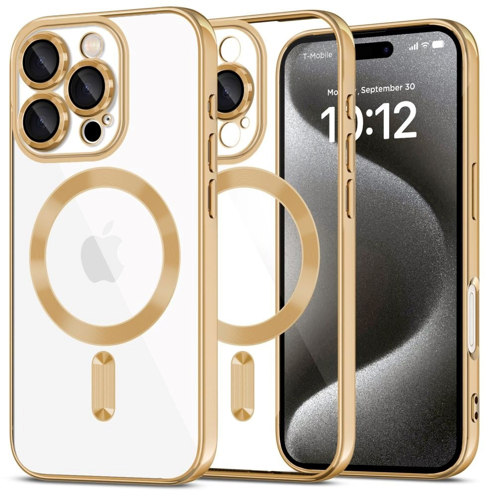 iPhone 16 Pro Max Tech-Protect Magmat Case - MagSafe Compatible - Transparent / Gold