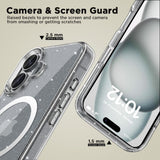 iPhone 16 Tech-Protect Flexair Hybrid Case - MagSafe Compatible - Transparent / Glitter