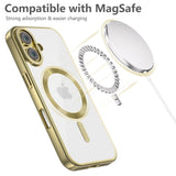 iPhone 16 Tech-Protect Magflex Case - MagSafe Compatible - Transparent / Satin Gold