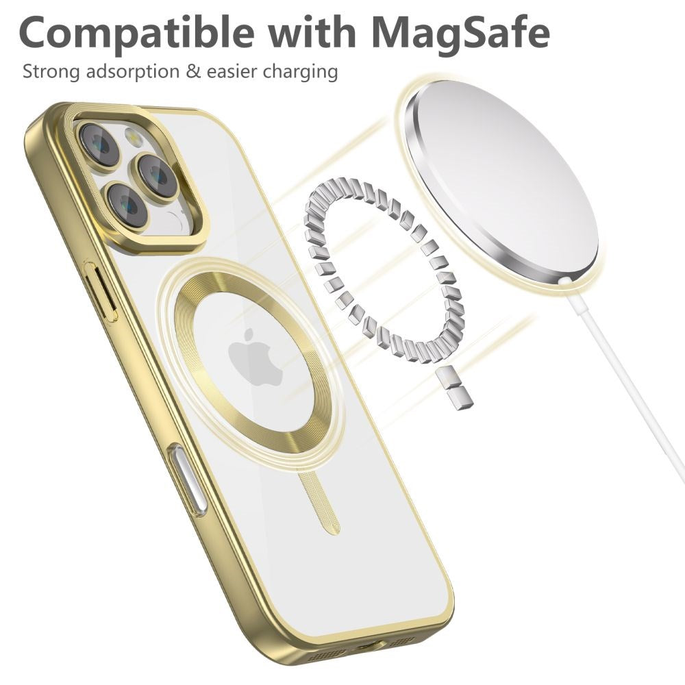 iPhone 16 Pro Max Tech-Protect Magflex Case - MagSafe Compatible - Transparent / Satin Gold