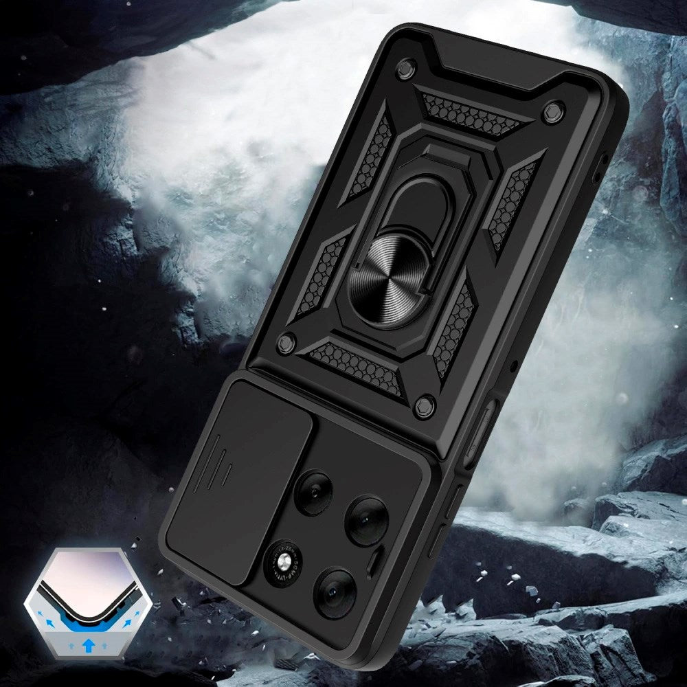 Motorola Moto G56 Tech-Protect Tough Case with Magnetic Kickstand & Camslider - Black