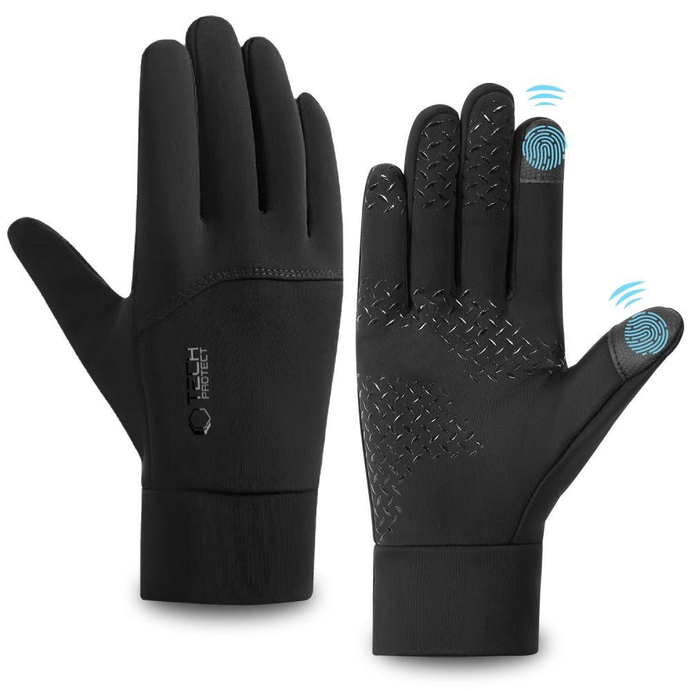 Tech-Protect Touch Screen Gloves – Size M (24 x 22 cm) – Black
