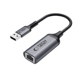USB-A to Ethernet RJ45 Adapter Tech-Protect Ultraboost - 1000Mbps - Black