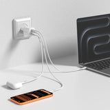 Tech-Protect 100W Wall Charger - 1 x USB-A - 2 x USB-C - White