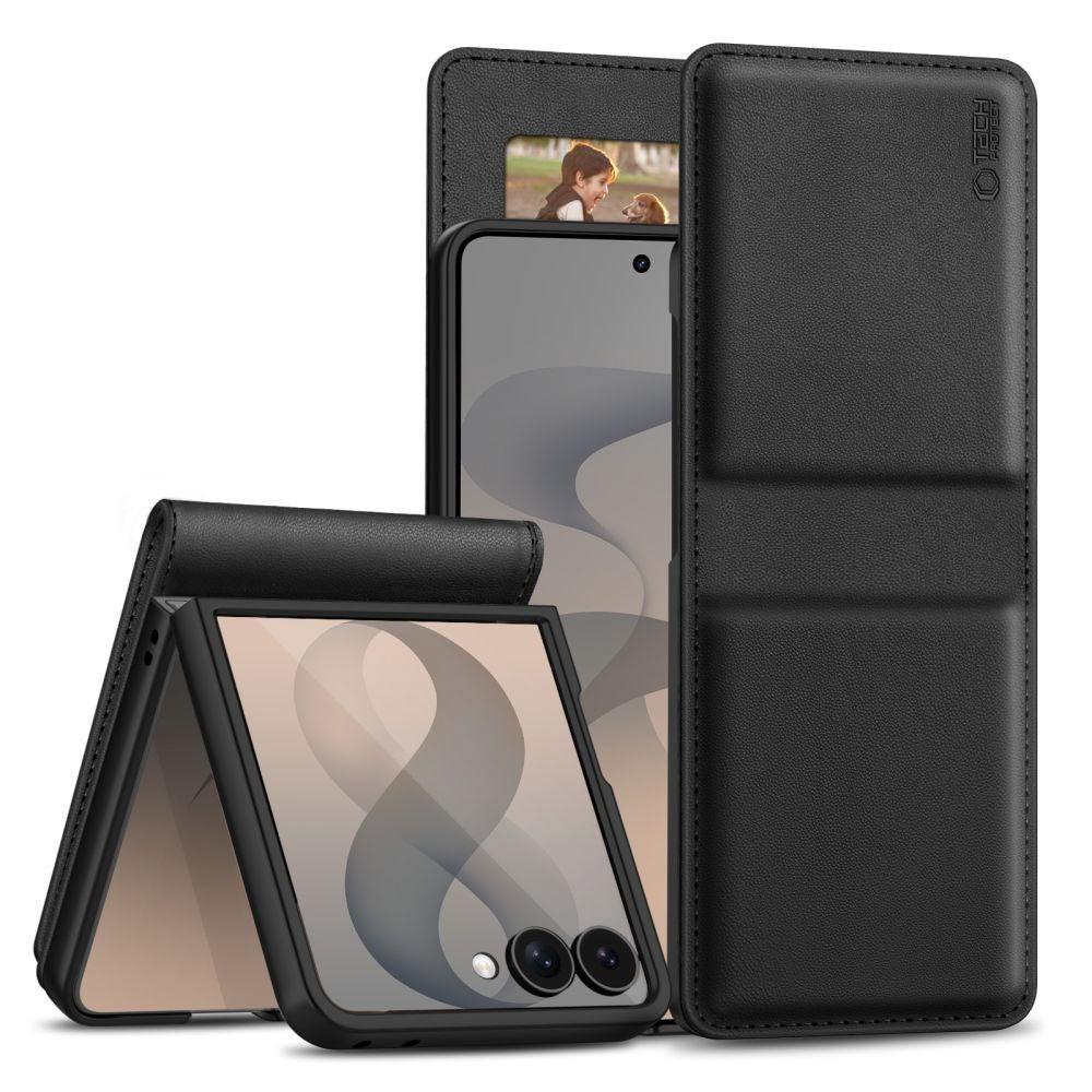 Samsung Galaxy Z Flip8 Tech-Protect Wallet Flip Case - Black