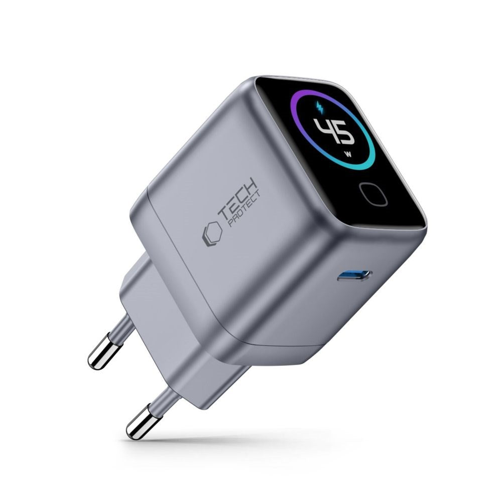 Wall Charger 45W with USB-C - Tech-Protect PowerVision NC45W-GaN - Grey