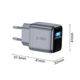 Wall Charger 45W with USB-C - Tech-Protect PowerVision NC45W-GaN - Grey