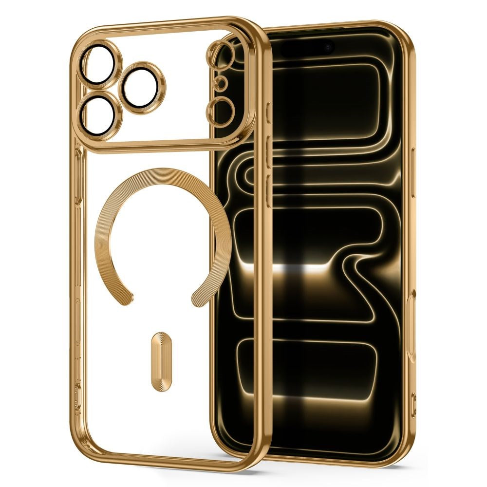 iPhone 18 Pro Max / 17 Pro Max Tech-Protect MagFlex Case - MagSafe Compatible - Transparent / Gold