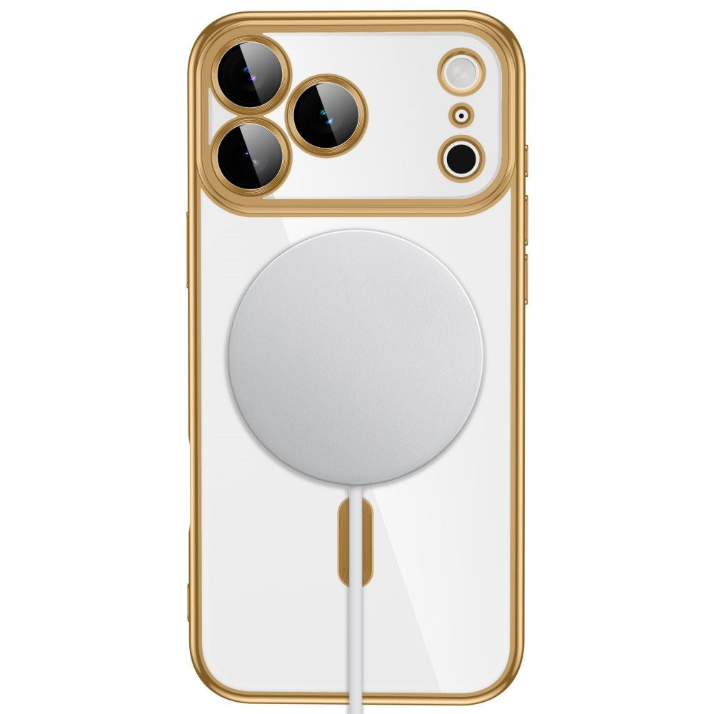 iPhone 18 Pro Max / 17 Pro Max Tech-Protect MagFlex Case - MagSafe Compatible - Transparent / Gold