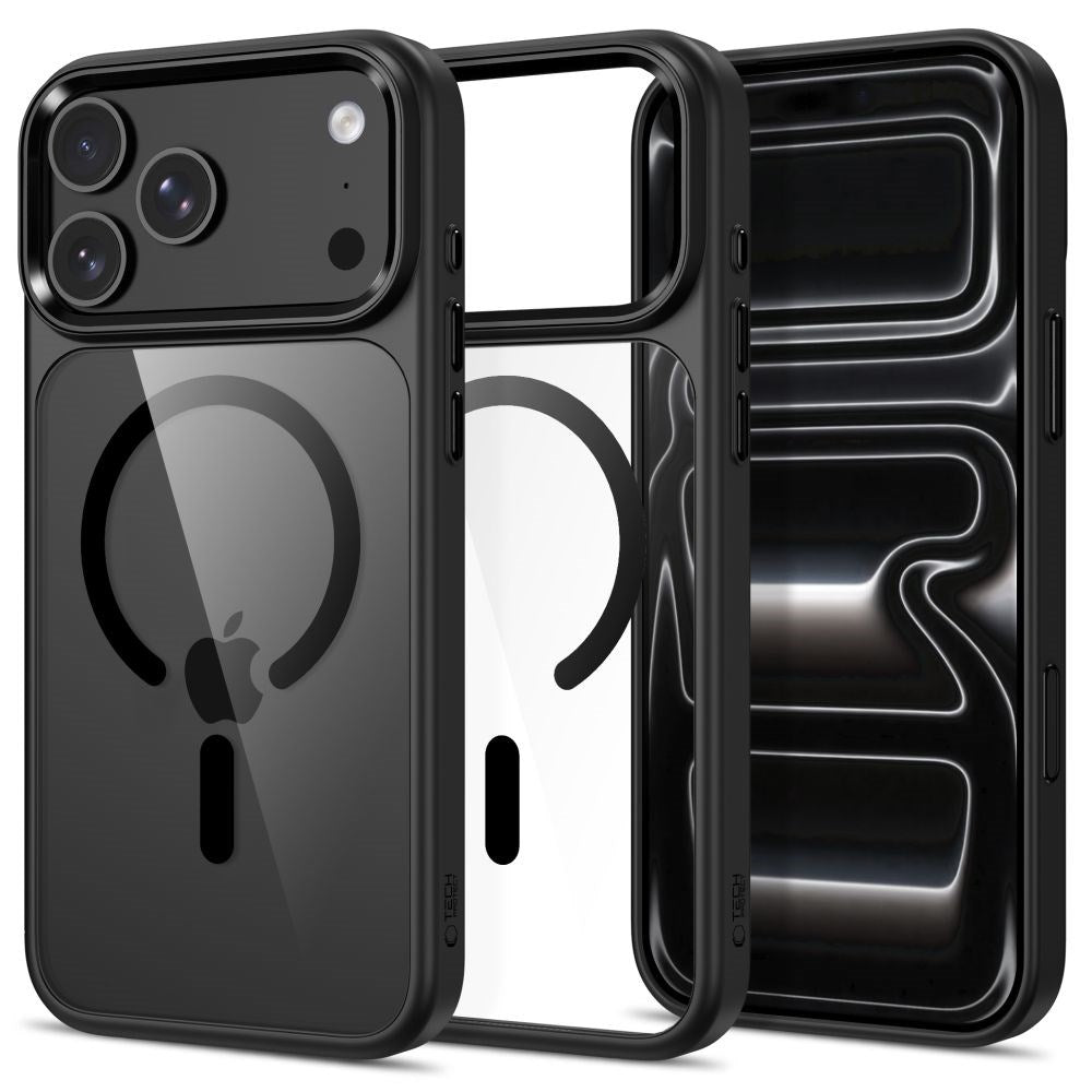 iPhone 18 Pro / 17 Pro Tech-Protect MagMat Case - MagSafe Compatible - Transparent / Black