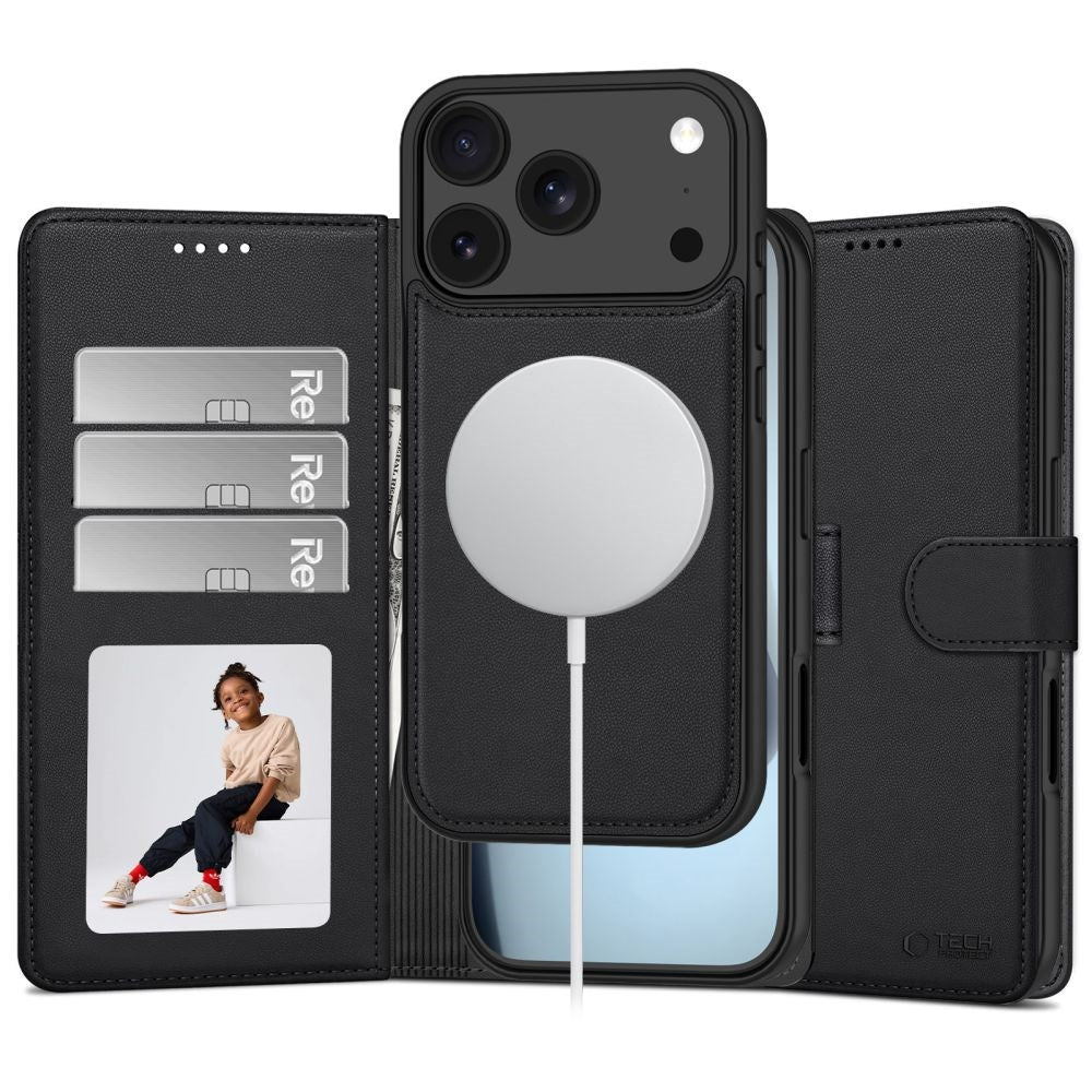 iPhone 18 Pro Max / 17 Pro Max Tech-Protect Wallet Flip Case - MagSafe Compatible - Black