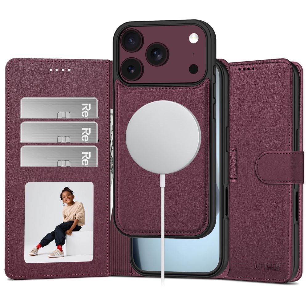 iPhone 18 Pro / 17 Pro Tech-Protect Wallet Flip Case - MagSafe Compatible - Red