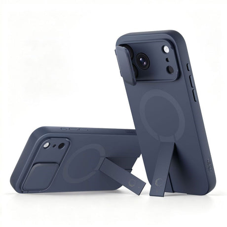 iPhone 18 Pro Max / 17 Pro Max Tech-Protect Kevlar Aura Case w. Stand Function and Cam Slider - MagSafe Compatible - Blue