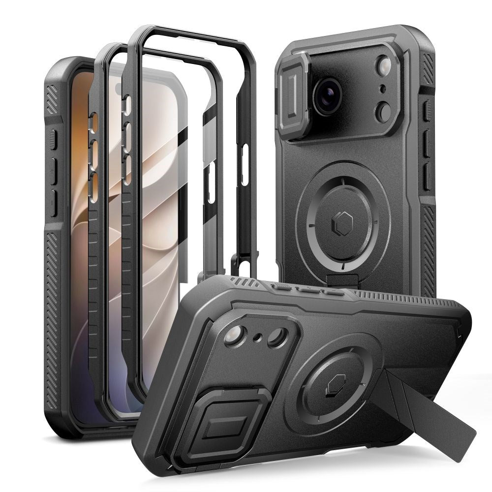 iPhone 18 Pro Max / 17 Pro Max Tech-Protect Kelvar Tough Case with Screen Protector and Camera Protector - MagSafe Compatible - Black