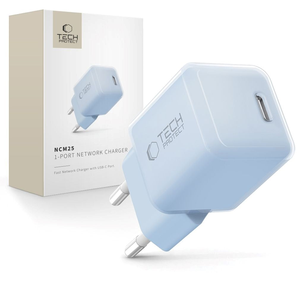 Tech-Protect NCM25 Wall Charger with 25W - 1 x USB-C - Blue