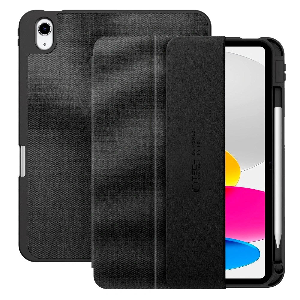 iPad 11" (2025) / 10.9" (2024 / 2022) Tech-Protect Canvas Flip Case with Pen Holder - Black