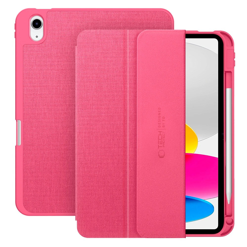 iPad 11" (2025) / 10.9" (2024 / 2022) Tech-Protect Canvas Flip Case with Pen Holder - Pink