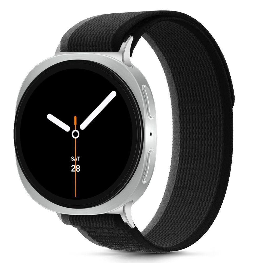 Samsung Galaxy Watch 8 / 9 / Classic (40 / 44 / 46mm) Tech-Protect Nylon Stripe Watch Band - Black / Orange
