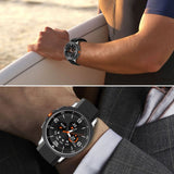 Samsung Galaxy Watch 8 / 9 / Classic (40 / 44 / 46mm) Tech-Protect Nylon Stripe Watch Band - Black / Orange