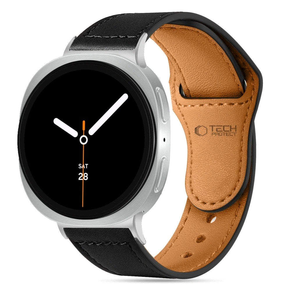Tech-Protect Samsung Galaxy Watch 8 / 8 Classic (40 / 44 / 46mm) Leatherfit Genuine Leather Watch Strap - Black / Brown