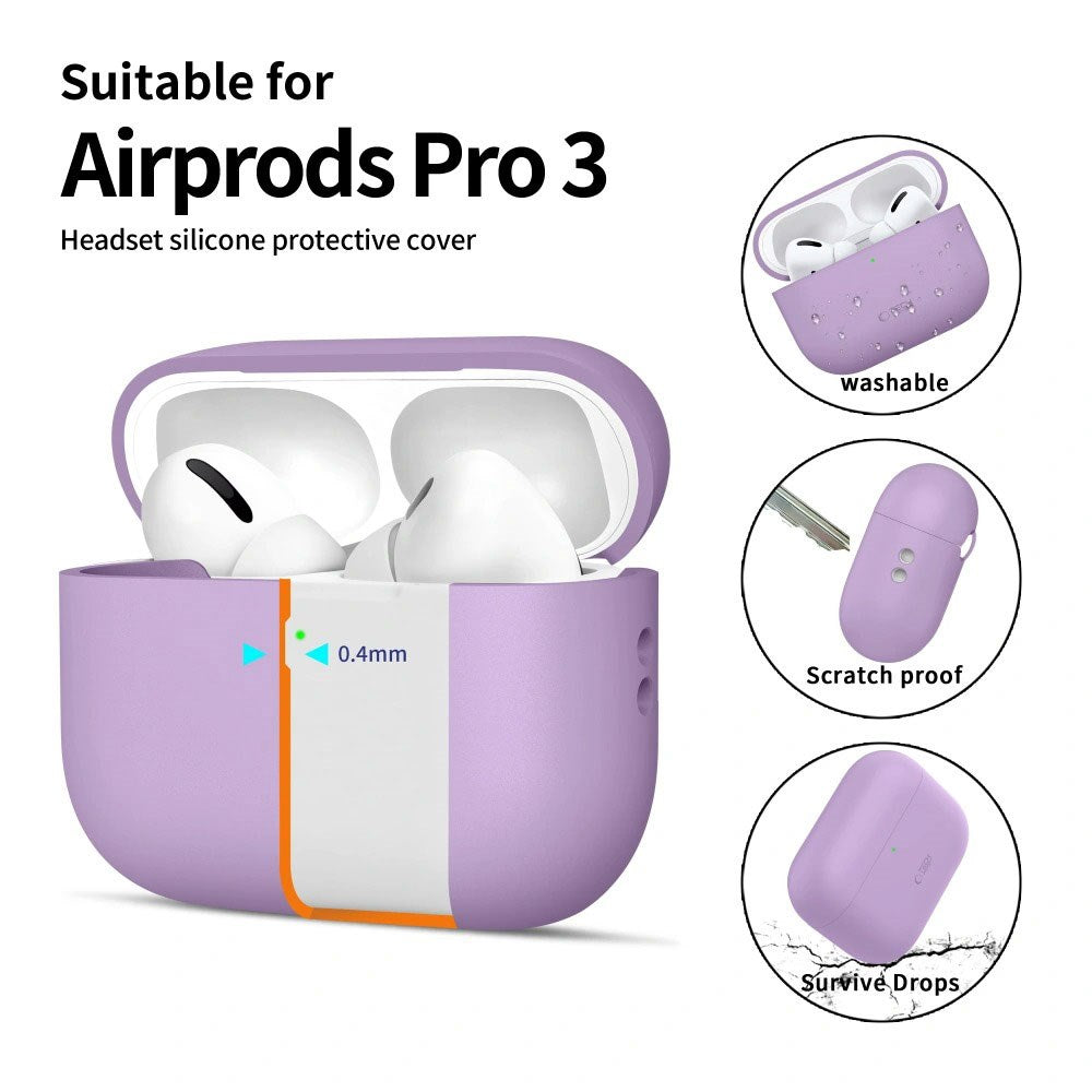 Apple AirPods Pro (3. Gen) Tech-Protect Silicone Case with Strap - Purple