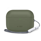 Apple AirPods Pro (3. Gen) Tech-Protect Silicone Case with Strap - Olive Green