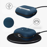 Apple AirPods Pro (3rd gen.) Tech-Protect NaturalFit Faux Leather Case with Strap - Blue