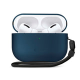 Apple AirPods Pro (3rd gen.) Tech-Protect NaturalFit Faux Leather Case with Strap - Blue