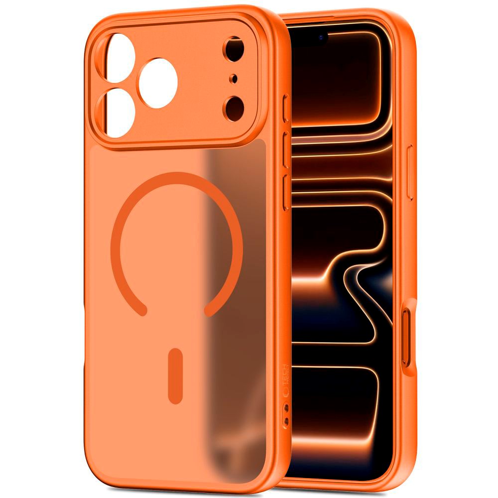 iPhone 17 Pro Max Tech-Protect BasicMag Hybrid Case - MagSafe Compatible - Matte Orange