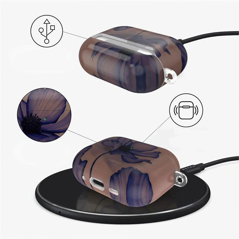 Apple AirPods Pro (3. Gen.) Tech-Protect Lamano Deksel with Keychain - Velvet Night