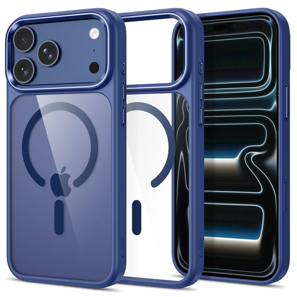 iPhone 18 Pro Max / 17 Pro Max Tech-Protect MagMat Case - MagSafe Compatible - Transparent / Blue