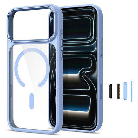iPhone 18 Pro Max / 17 Pro Max Tech-Protect MagMat Case - MagSafe Compatible - Transparent / Blue
