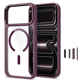 iPhone 18 Pro / 17 Pro Tech-Protect MagMat Case - MagSafe Compatible - Transparent / Red