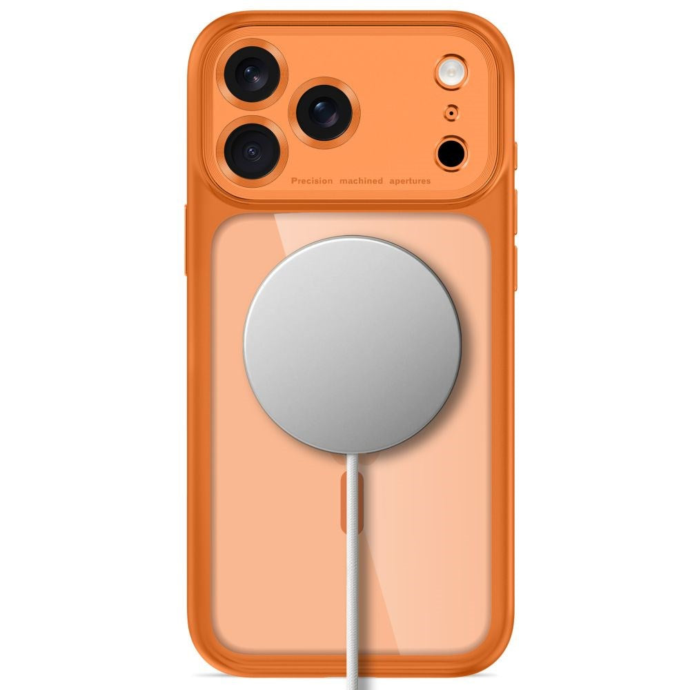 iPhone 18 Pro / 17 Pro Tech-Protect MagPeak Case - MagSafe Compatible - Orange / Transparent