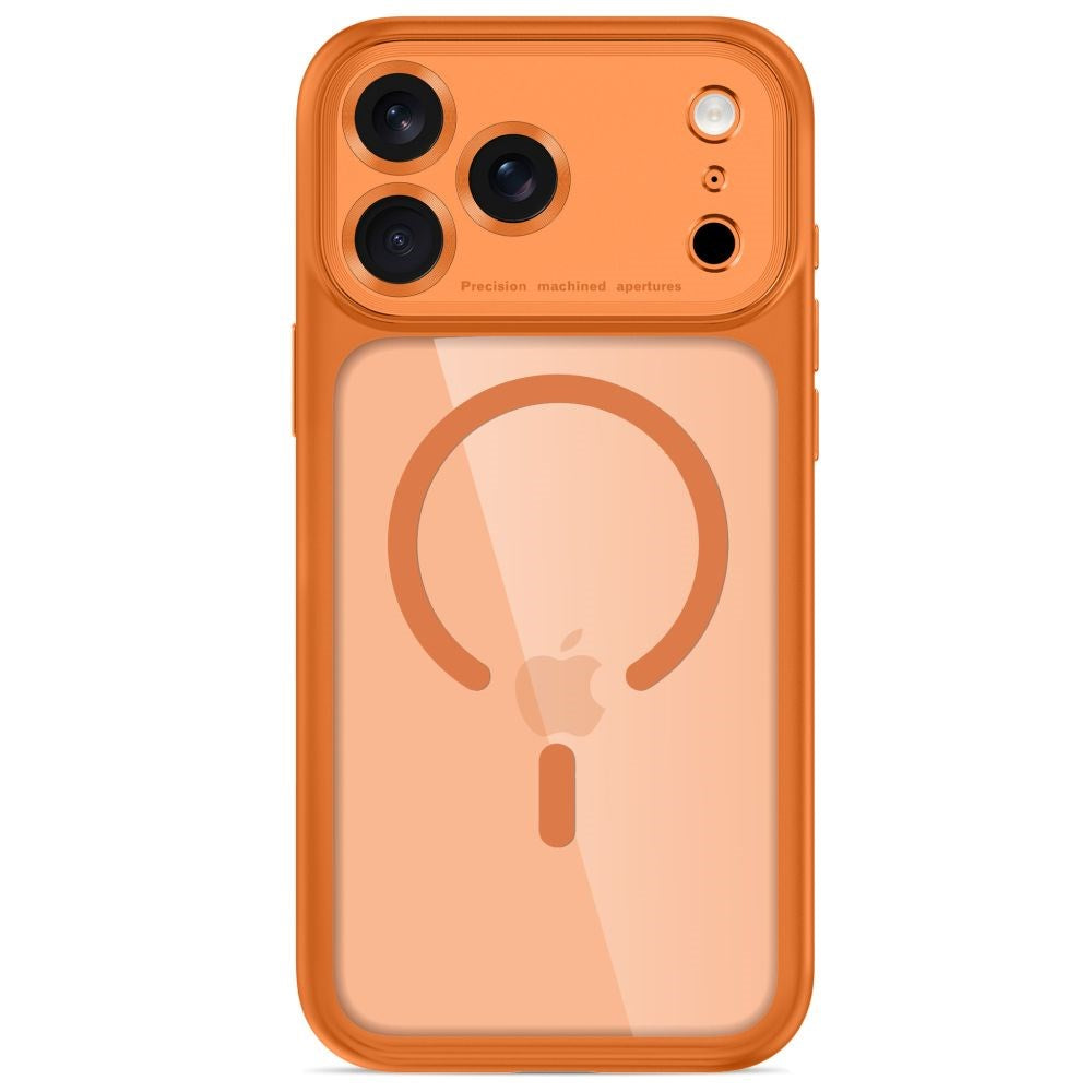 iPhone 18 Pro / 17 Pro Tech-Protect MagPeak Case - MagSafe Compatible - Orange / Transparent