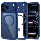 iPhone 18 Pro / 17 Pro Tech-Protect MagPeak Case - MagSafe Compatible - Dark Blue / Transparent