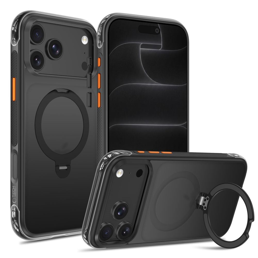 iPhone 18 Pro Max / 17 Pro Max Tech-Protect MagAir Stand Case with Kickstand - MagSafe Compatible - Matte Black