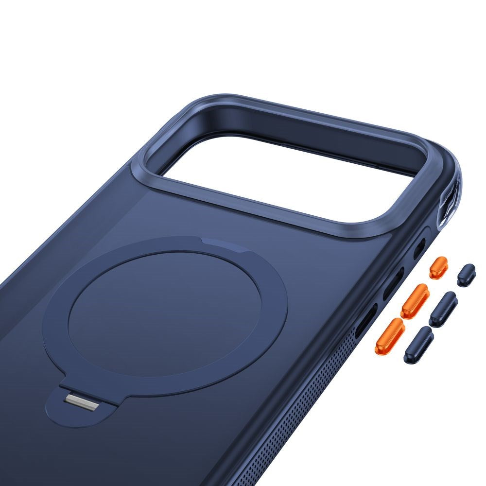 iPhone 18 Pro / 17 Pro Tech-Protect MagAir Stand Case with Kickstand - MagSafe Compatible - Matte Blue